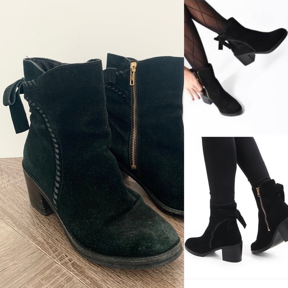 Ugg fraise whipstitch suede zip up boots